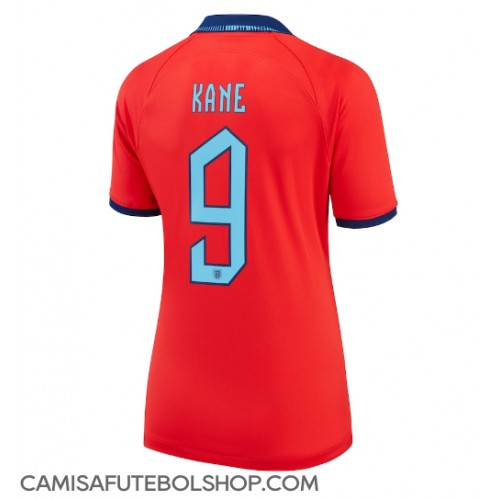 Camisa de time de futebol Inglaterra Harry Kane #9 Replicas 2º Equipamento Feminina Mundo 2022 Manga Curta
